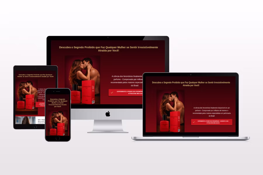 Perfume Attracione Men - Landing page para lançamento de perfume masculino