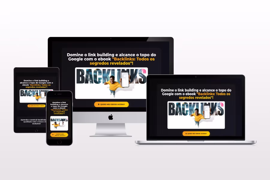 Backlinks: Todos os Segredos Revelados! - Landing page para ebook sobre SEO