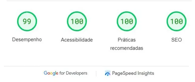 nota 100 no google page speed